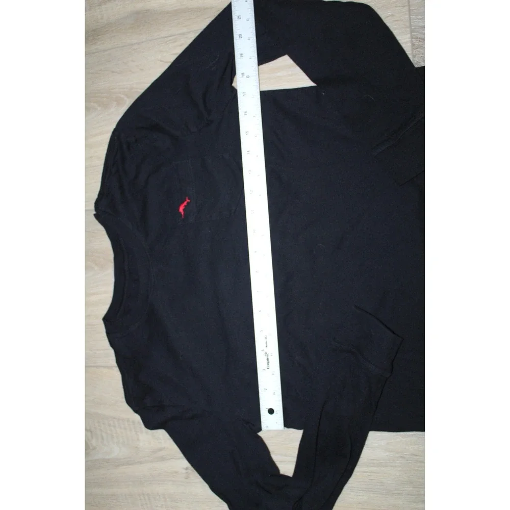 Tommy Bahama Kids Boys Black Long Sleeve Pocket Tee Red Marlin Logo XL 14